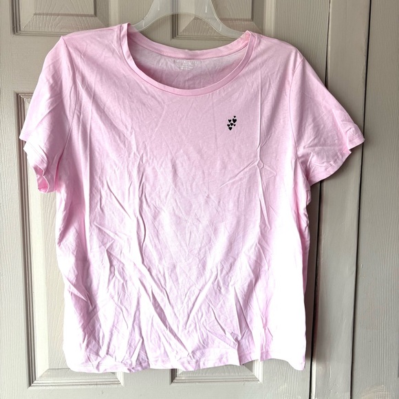 Victoria's Secret Pink Black Hearts Short Sleeve PJ Sleep Tee SZ XL NWOT - Picture 3 of 9